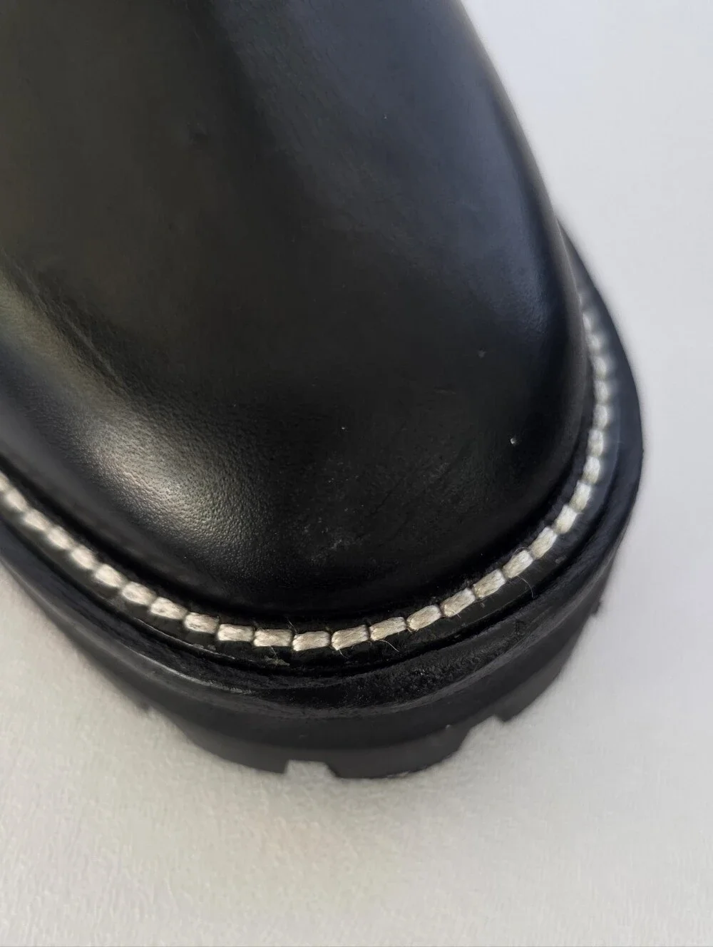 Jimmy Choo Yola Two-Tone Houndstooth Wedge Boots Chunky Lug Sole Leather 37 7